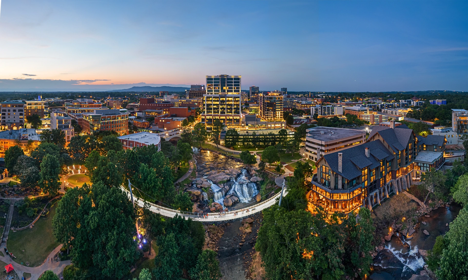 Aerial view of Greenville, Spartanburg, Anderson, and the Upstate South Carolina foothills served by That 1 Painter Upstate SC